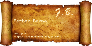 Ferber Barna névjegykártya